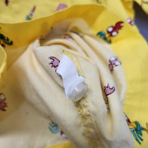 Disney Shirt Mens Large Yellow Hei Hei Rooster All Over Print Moana Button Up - Picture 8 of 8